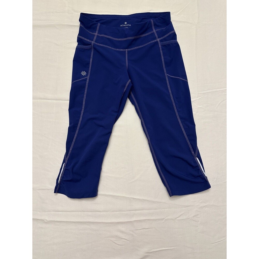 Athleta Leggings Womens XS Extra Small Deep Blue Dobby Be Free Knicker Capri
